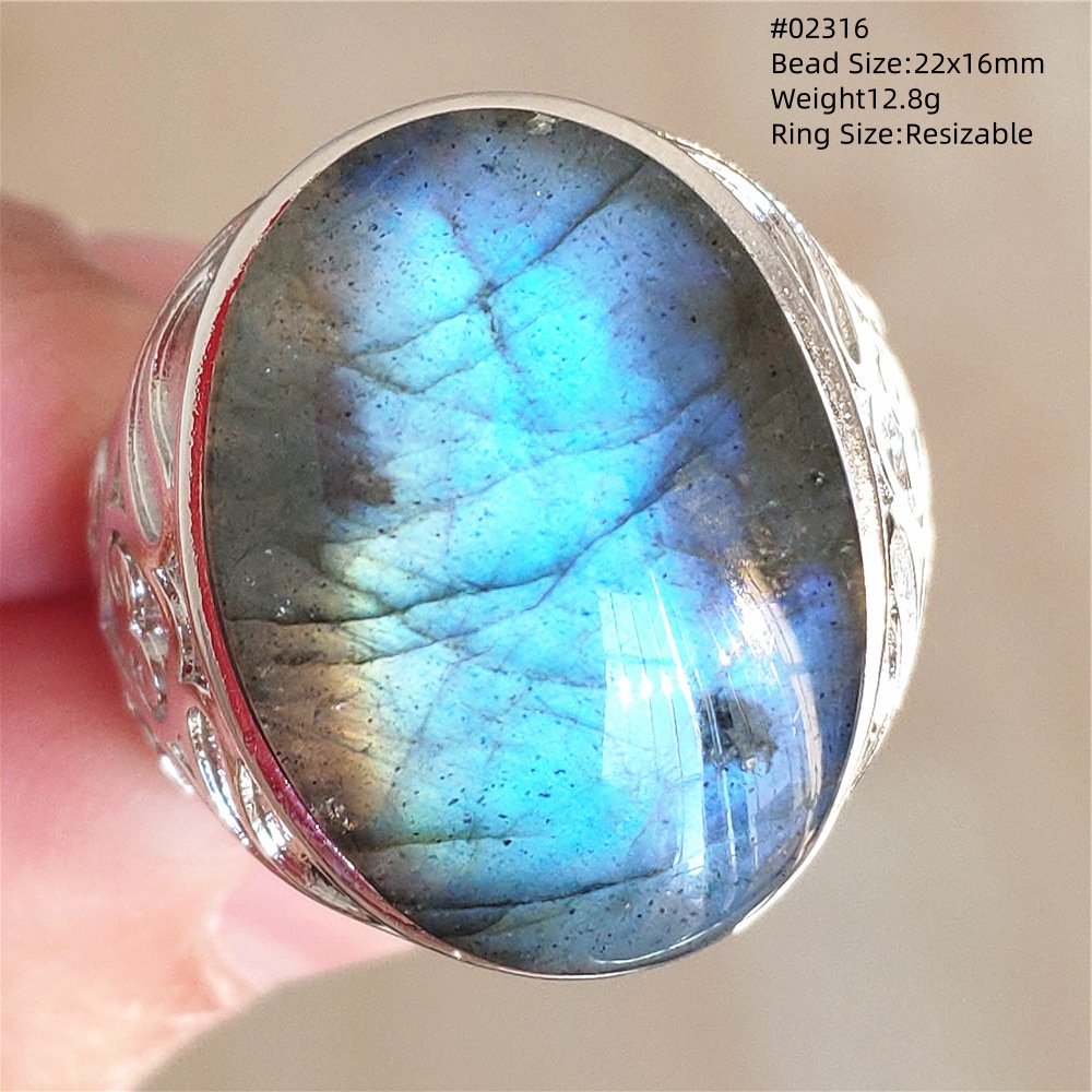 Turquoise Stone Ring - Натуральный красочный лабрадорит, регулируемое кольцо, ювелирные