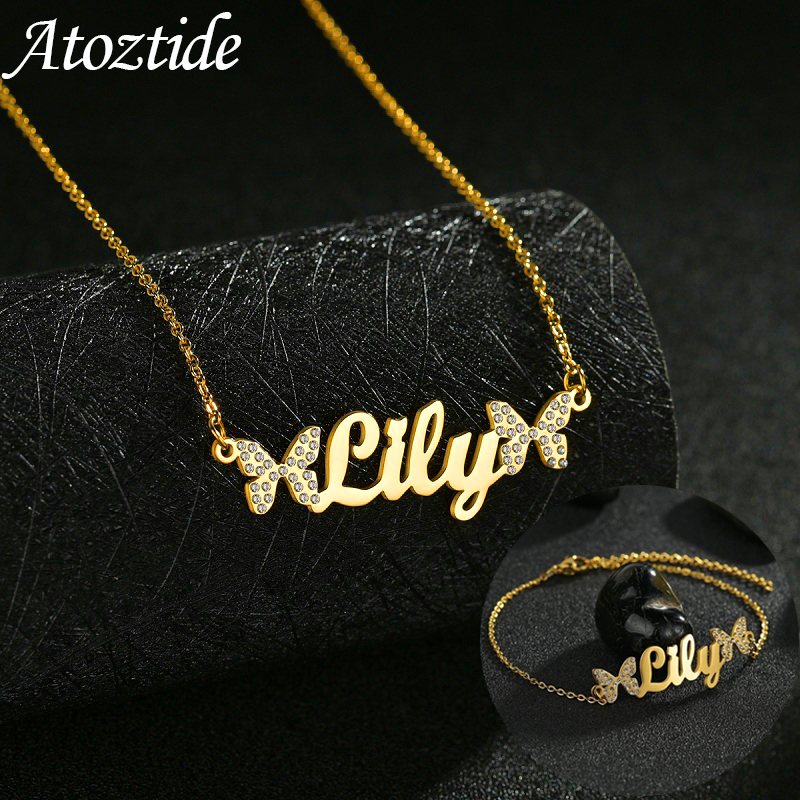 Engraved Name Necklace - Комплект ювелирных изделий Atoztide под заказ,