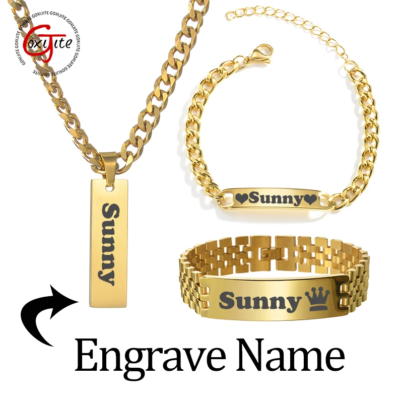 Engraved Name Necklace - Goxijite ожерелье с гравировкой имени на