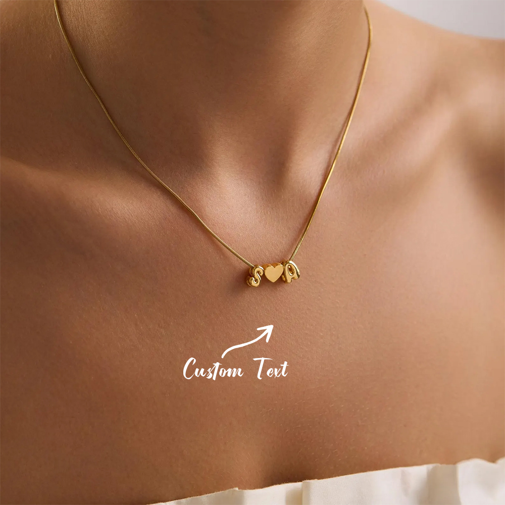 Engraved Name Necklace - Персонализированное ожерелье с двумя инициалами и