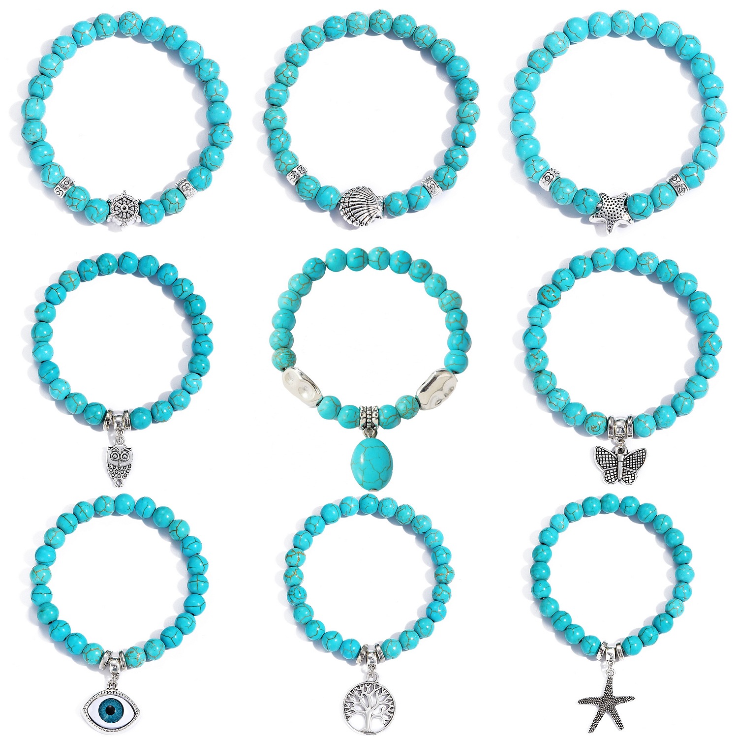 Turquoise Stone Ring - Браслеты различных форм из голубой бирюзы,