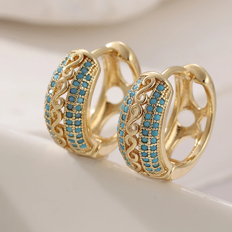 Turquoise Stone Ring - Модные зеленые серьги из синтетического бирюзового