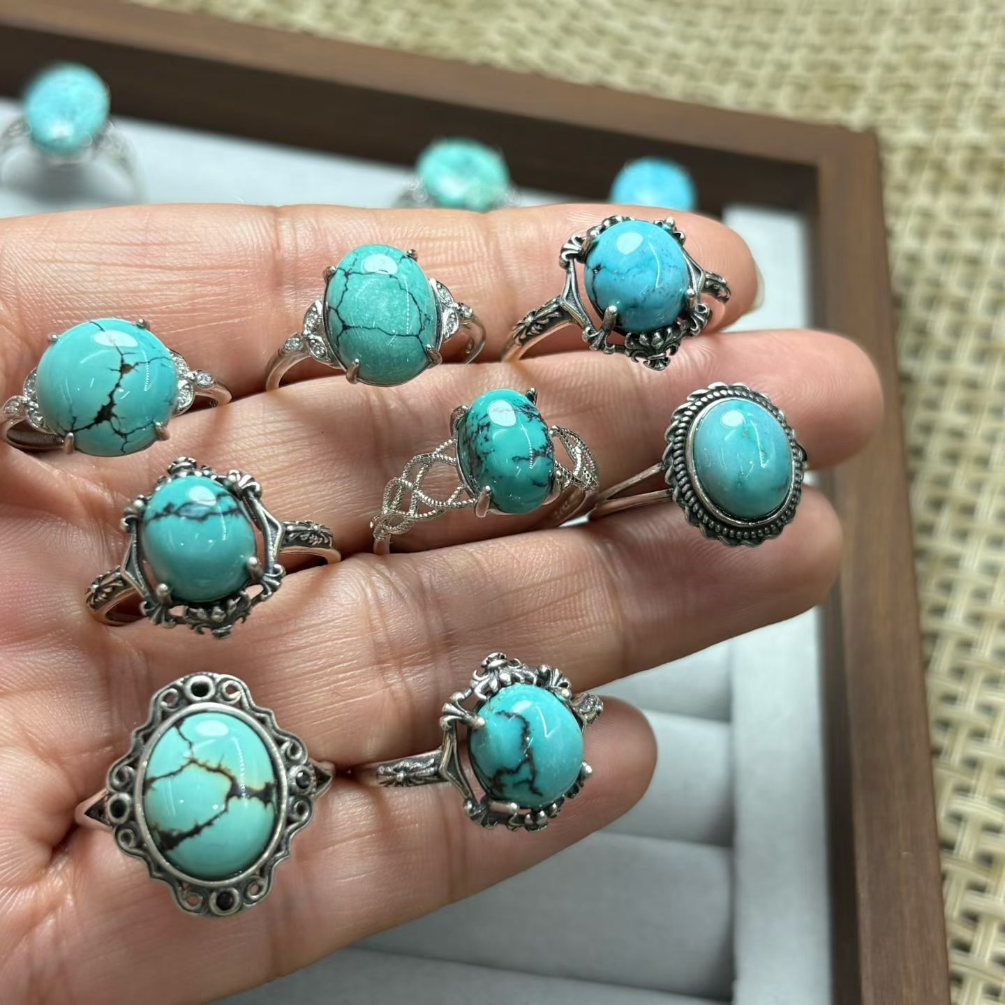 1 шт. кольцо Fengbaowu из нату – обзор и цена Turquoise Stone Ring