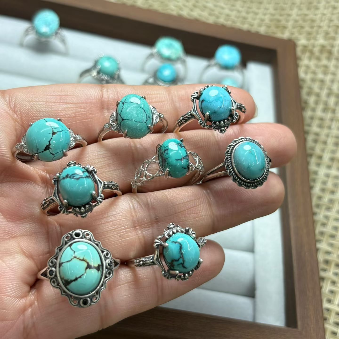 1 шт. кольцо Fengbaowu из нату – обзор и цена Turquoise Stone Ring
