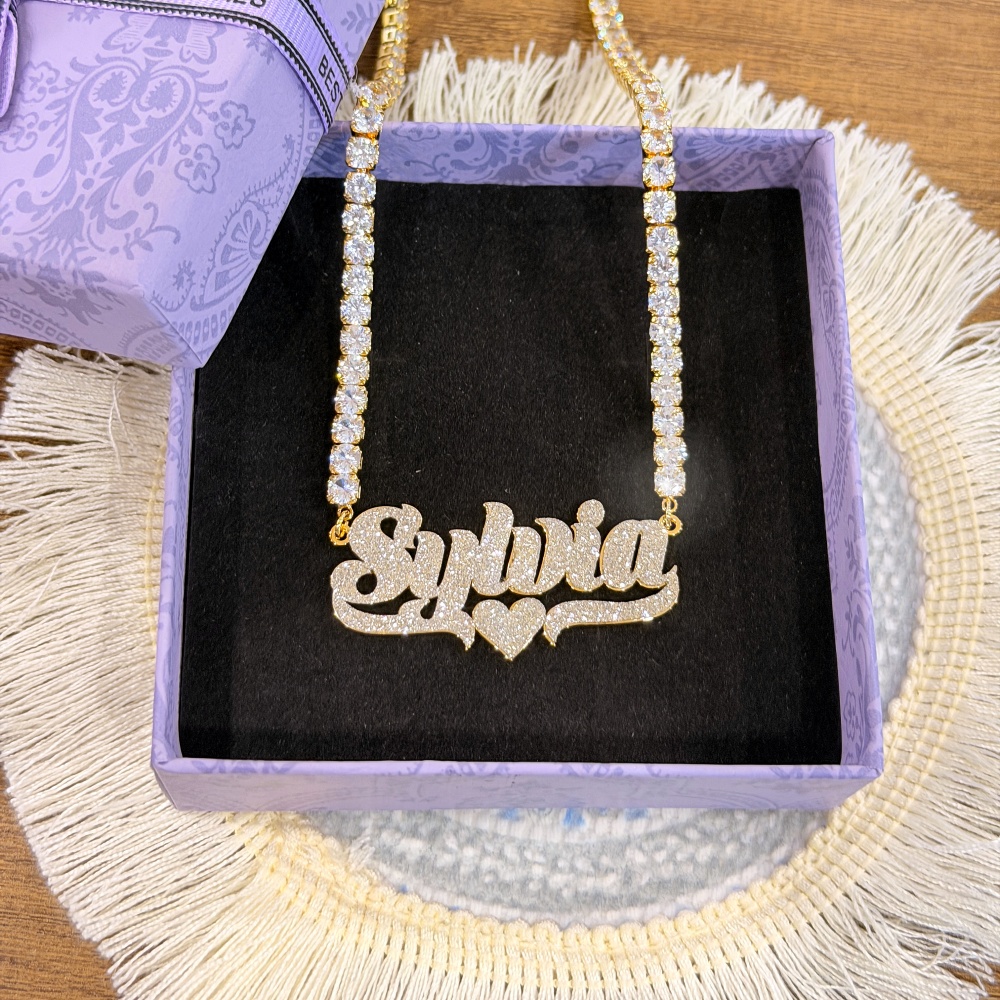 Набор украшений DUOYING: серьг – обзор и цена Engraved Name Necklace