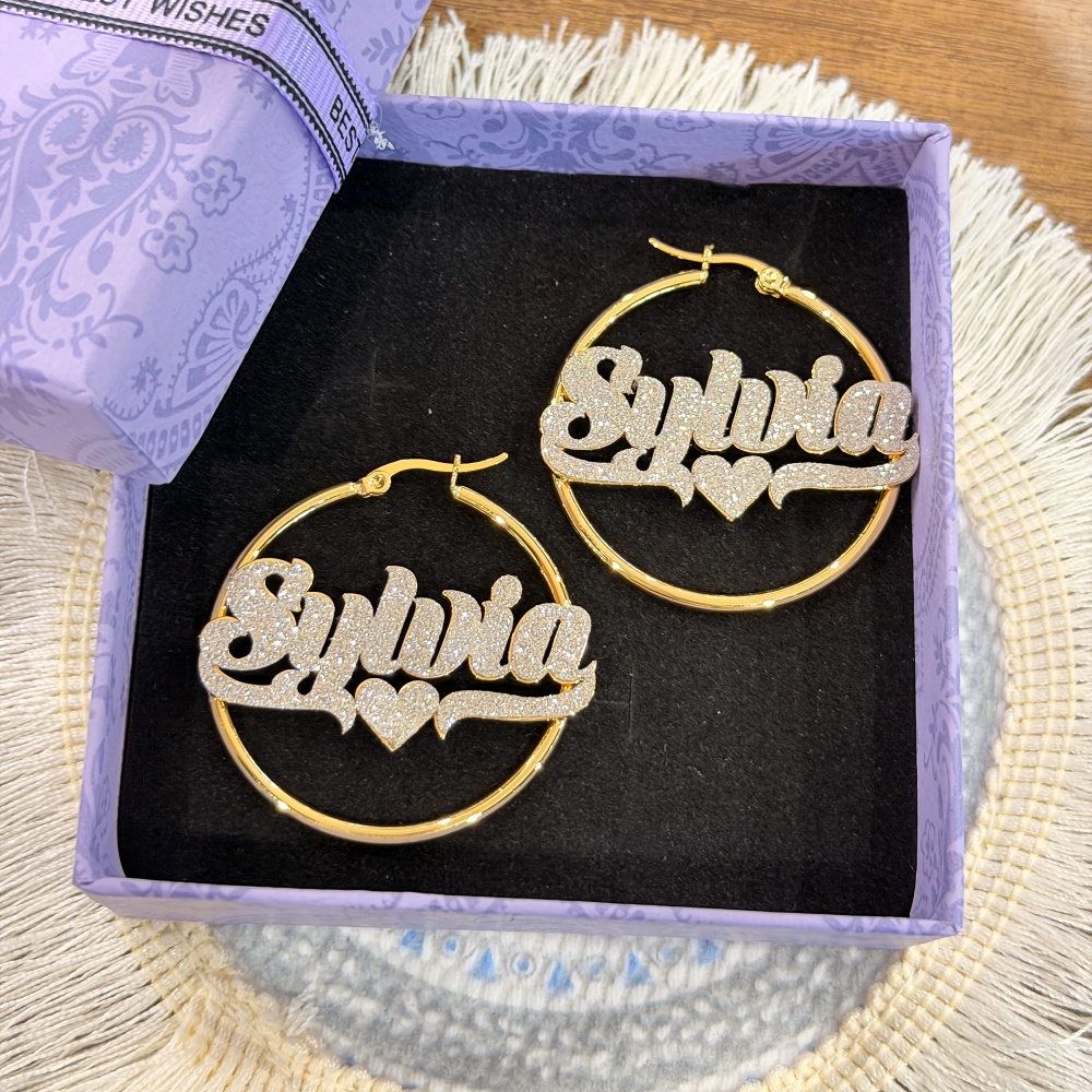 Набор украшений DUOYING: серьг – обзор и цена Engraved Name Necklace