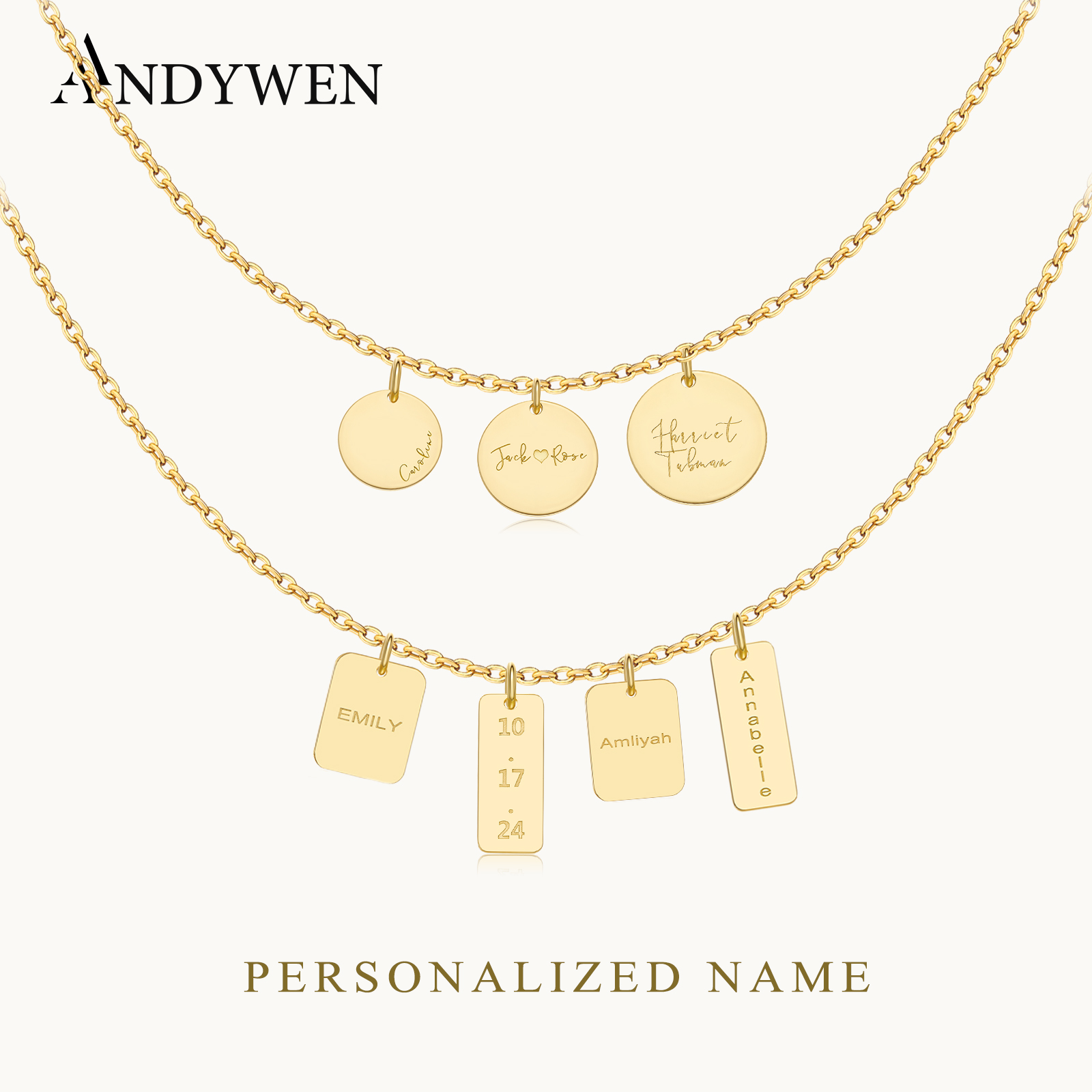 ANDYWEN стерлингового серебра  – обзор и цена Engraved Name Necklace