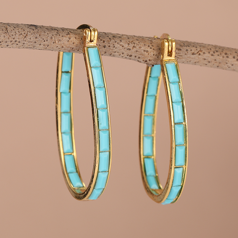 Винтажные простые серьги-кольц – обзор и цена Turquoise Stone Ring