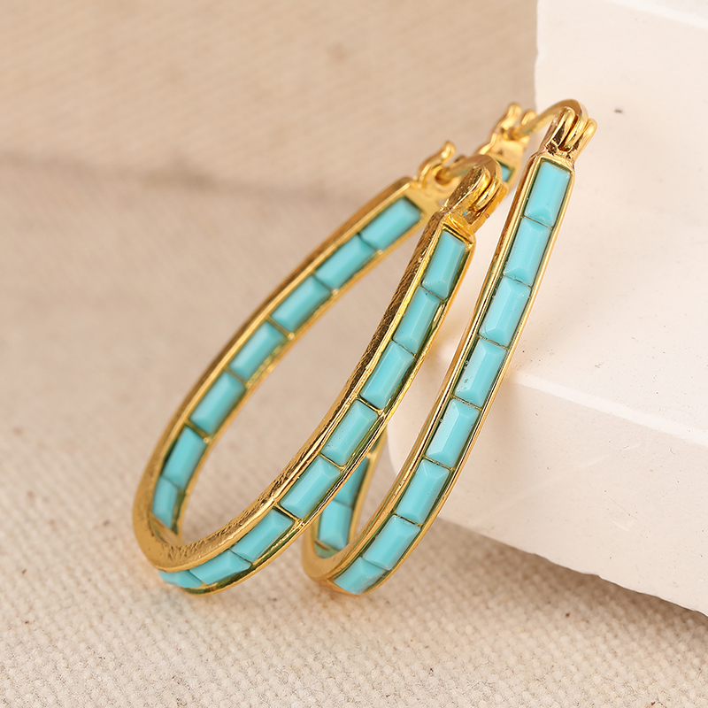 Винтажные простые серьги-кольц – обзор и цена Turquoise Stone Ring
